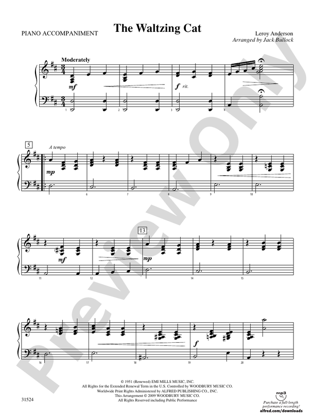 The Waltzing Cat Piano Piano Part