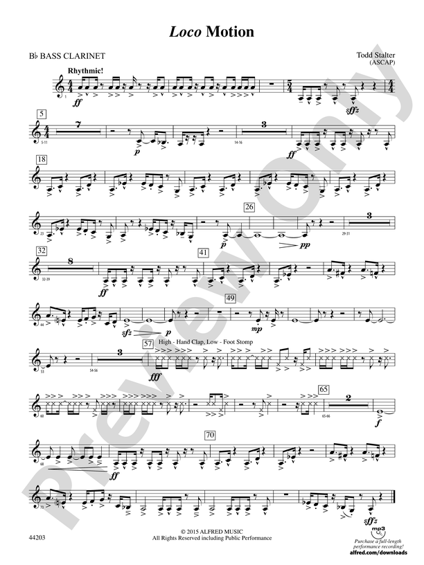 Loco Motion: B-flat Bass Clarinet