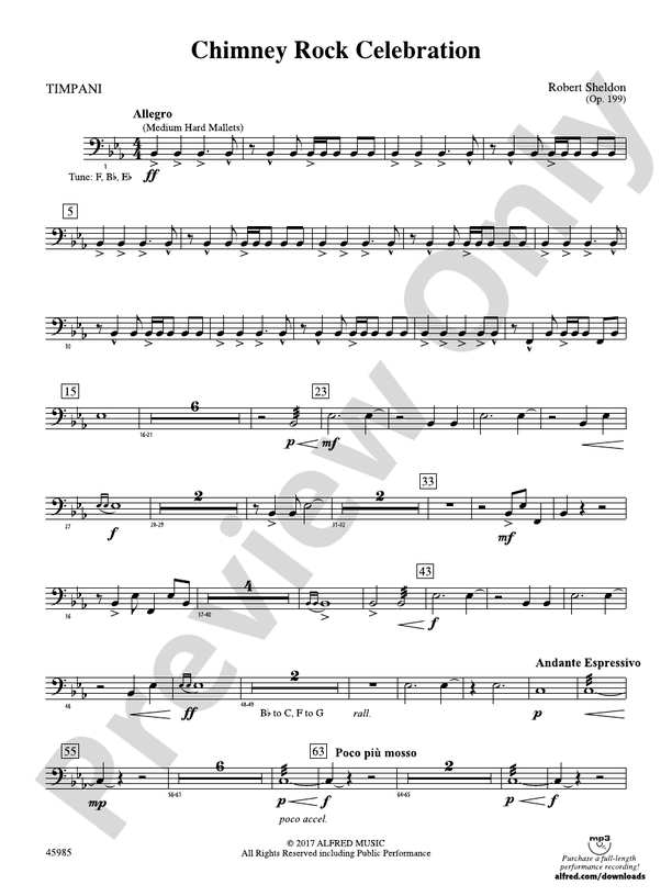 Chimney Rock Celebration Timpani Timpani Part Digital Sheet Music