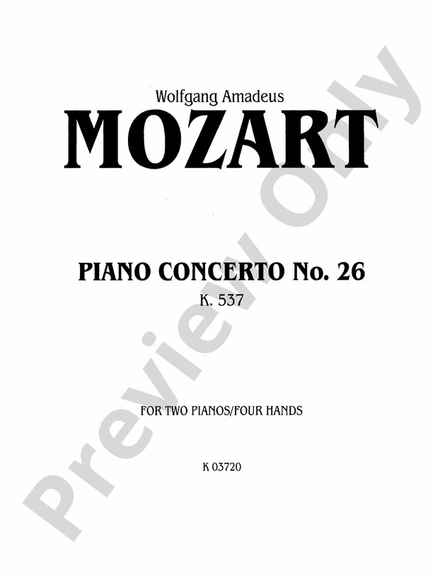 Mozart Piano Concerto No. 26 in D Major, K. 537 Piano Concerto No. 26