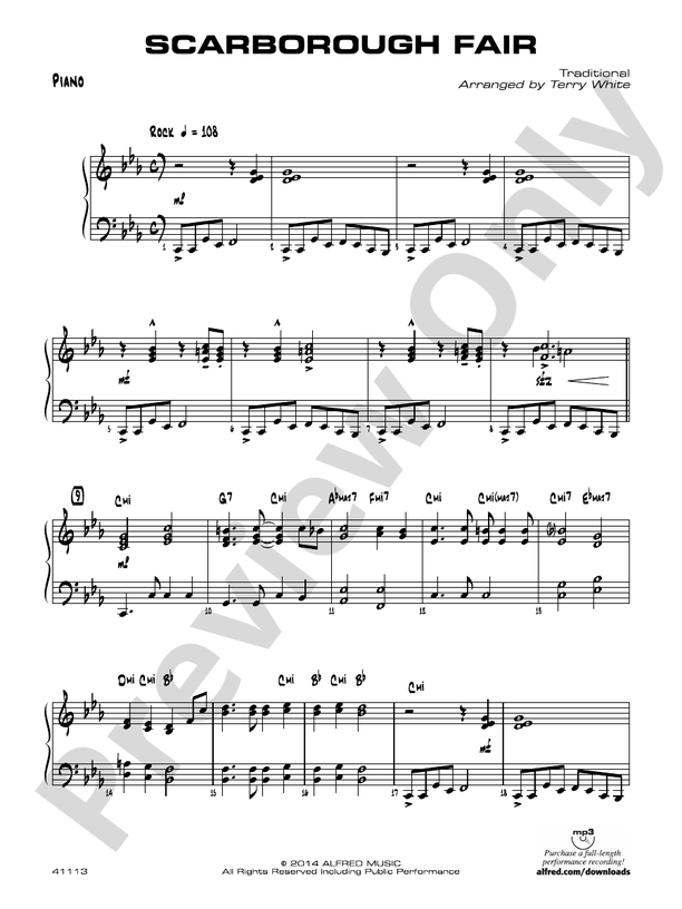 Song - Scarborough Fair - Choral and Vocal sheet music arrangements