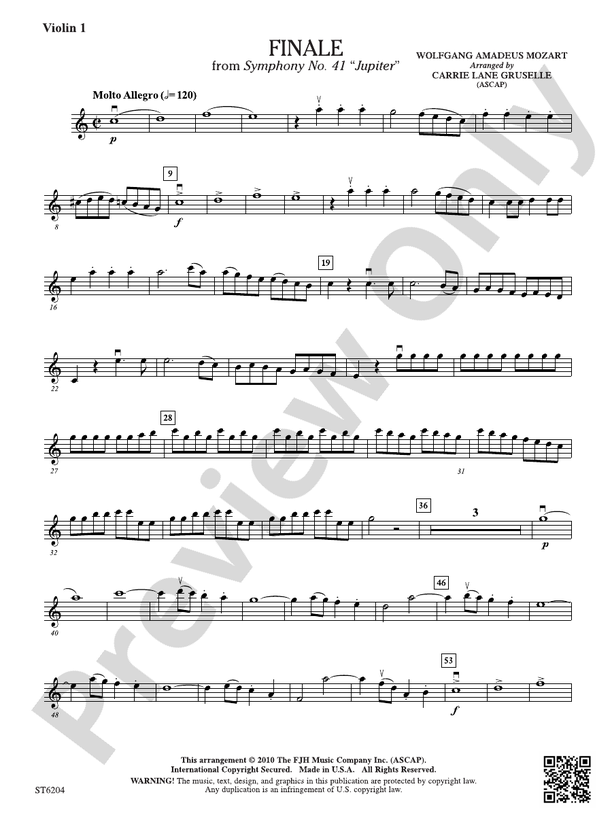 楽譜 Finale from Symphony No. 41 