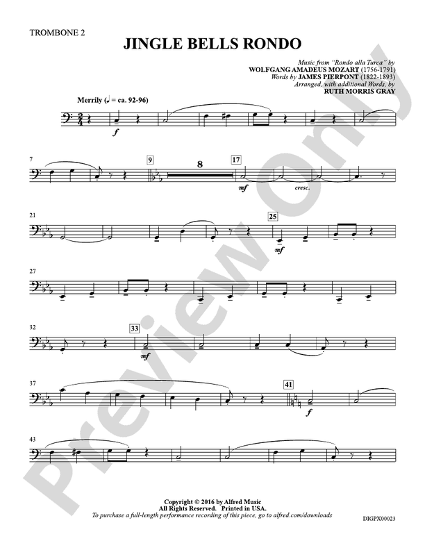 Jingle Bells Rondo Trombone 2 Trombone 2 Part Digital Sheet Music Download