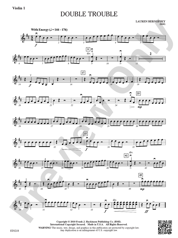 Double Trouble: Violin 1: Violin 1 Part: Lauren Bernofsky