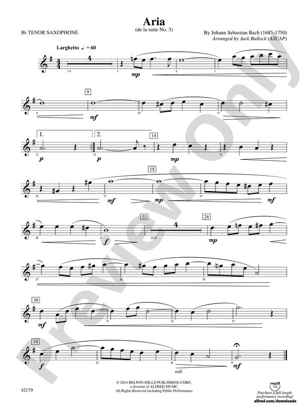 Aria: B-flat Tenor Saxophone