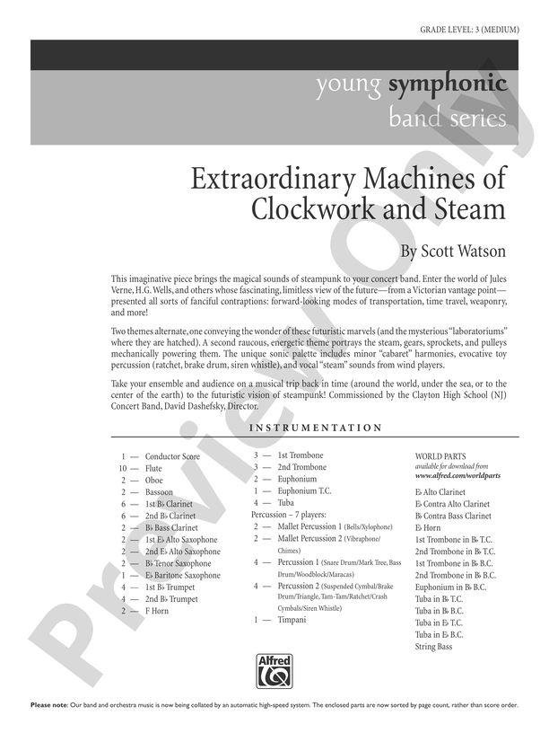 Extraordinary Machines of Clockwork and Steam: Score