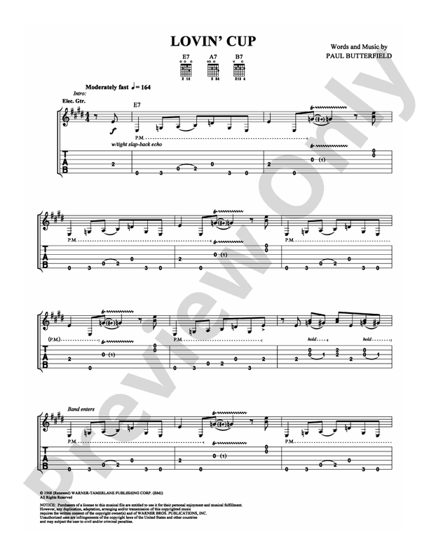 Lovin' Cup: Guitar TAB: Robben Ford - Digital Sheet Music Download
