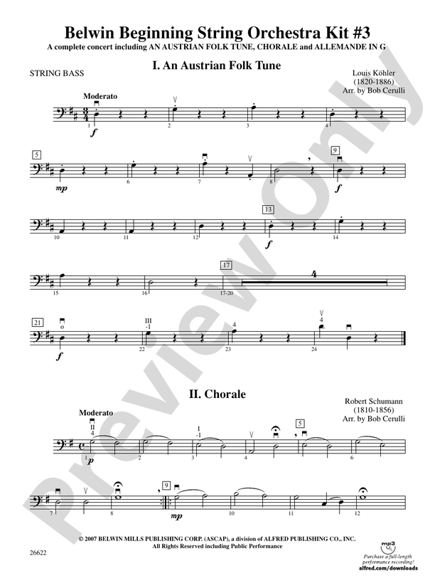 Belwin Beginning String Orchestra Kit #3: String Bass