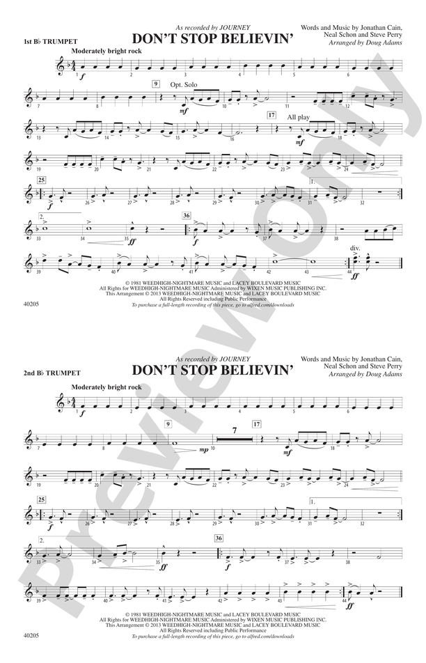 Don't Stop Believin': 1st B-flat Trumpet