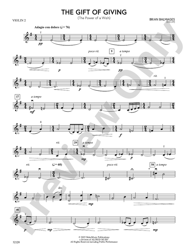 The Gift of Giving: 2nd Violin