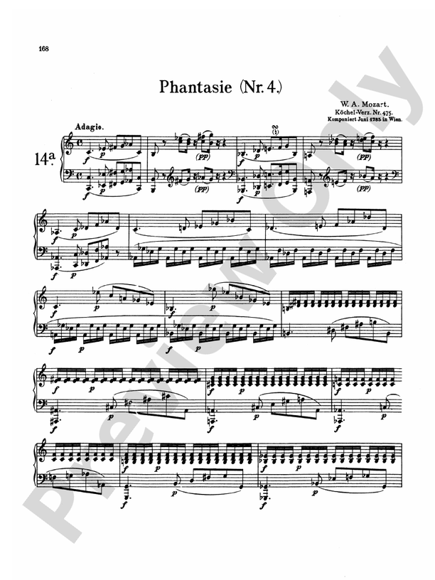 Mozart: Sonatas (Volume B): Fantasy No. 4, K. 475 Part - Digital Sheet ...