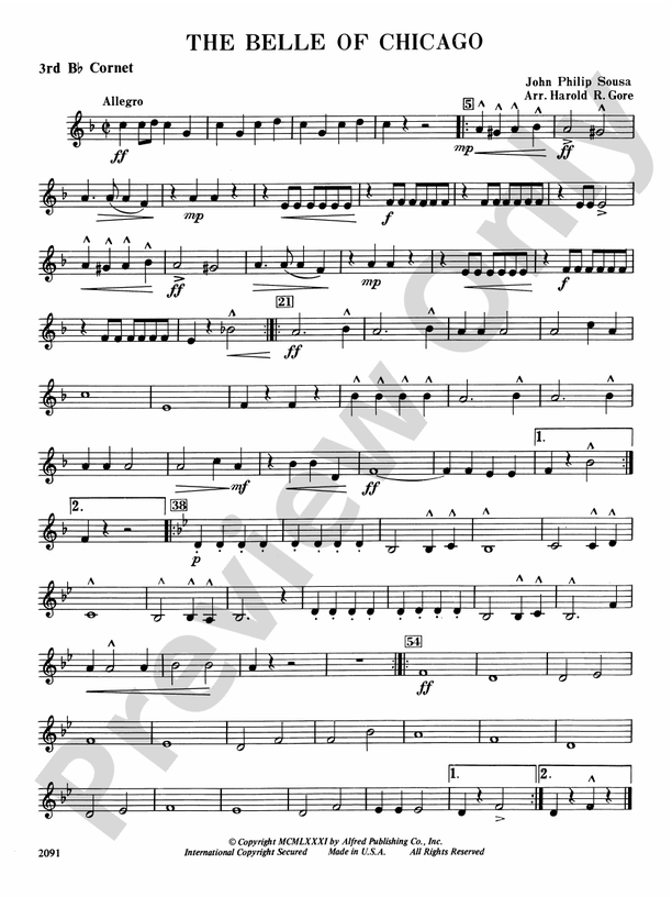Belle Of Chicago 3rd B Flat Cornet 3rd B Flat Cornet Part Digital Belle Of Chicago 3rd B Flat Cornet 3rd B Flat Cornet Part Digital