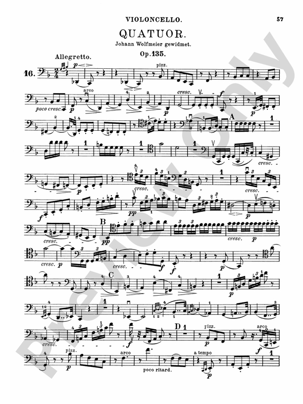 Beethoven String Quartets, Volume III String Quartet, Op. 135 (Cello