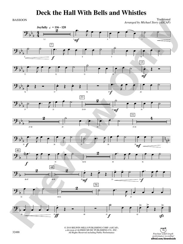 Deck the Hall with Bells and Whistles Bassoon Bassoon Part Digital