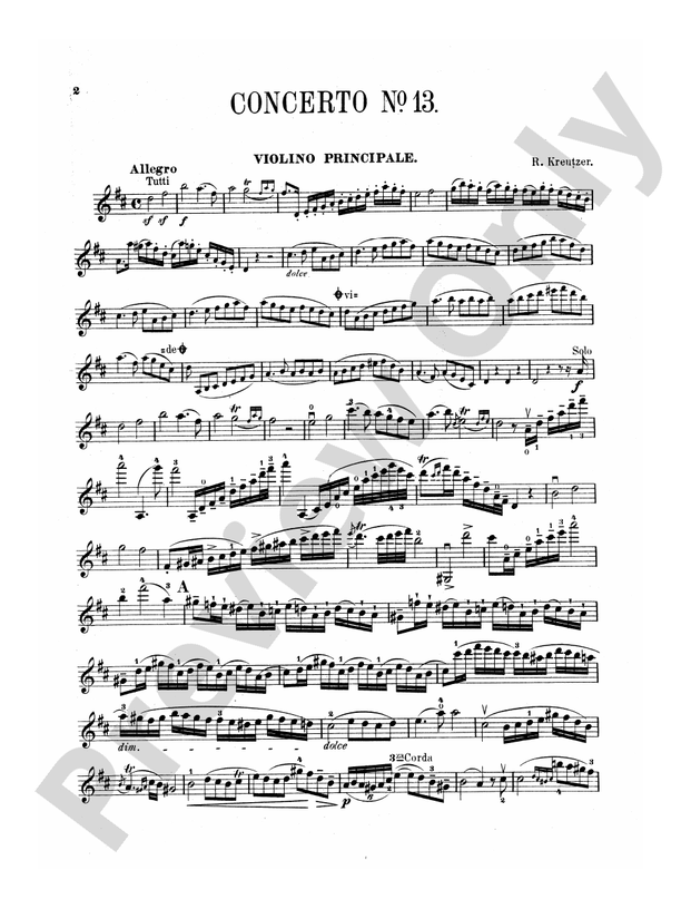 Kreutzer: Concerto No. 13 (Piano acc. Transcr. Friedrich Hermann)
