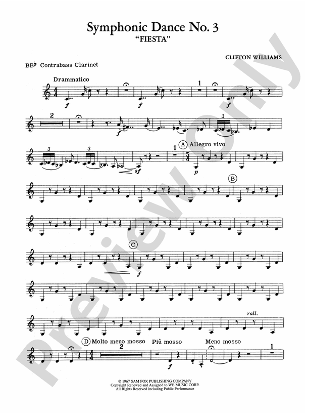 Symphonic Dance No. 3 ("Fiesta") Bflat Contrabass Bflat