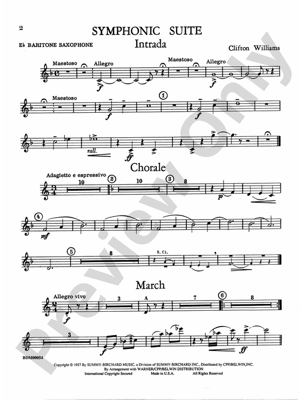 Symphonic Suite E Flat Baritone Saxophone E Flat Baritone Saxophone Part Digital Sheet Music 1125