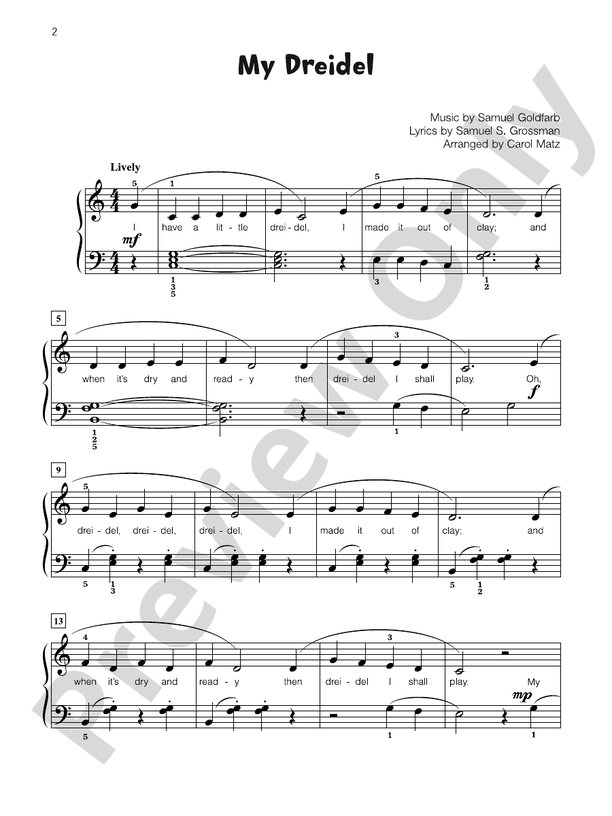My Dreidel - Piano Solo with Lyrics