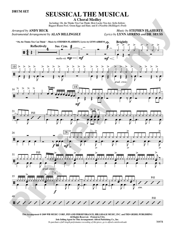 Seussical the Musical A Choral Medley Drums Drums Part Digital