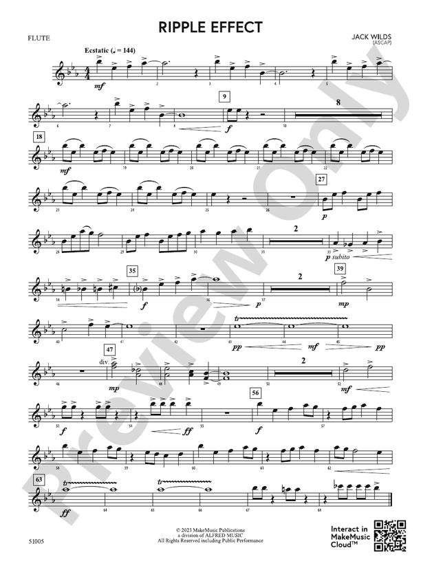 Ripple Effect: Flute: Flute Part - Digital Sheet Music Download