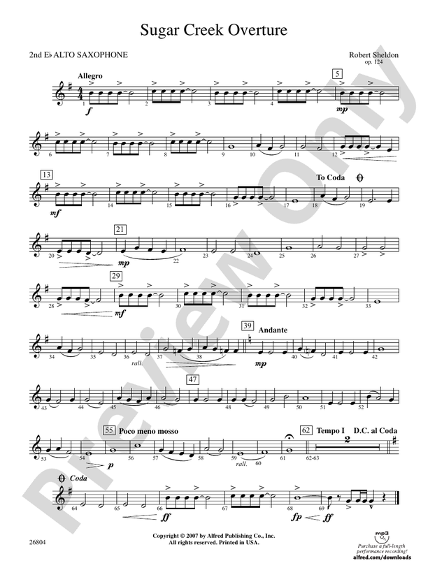 Sugar Creek Overture: 2nd E-flat Alto Saxophone