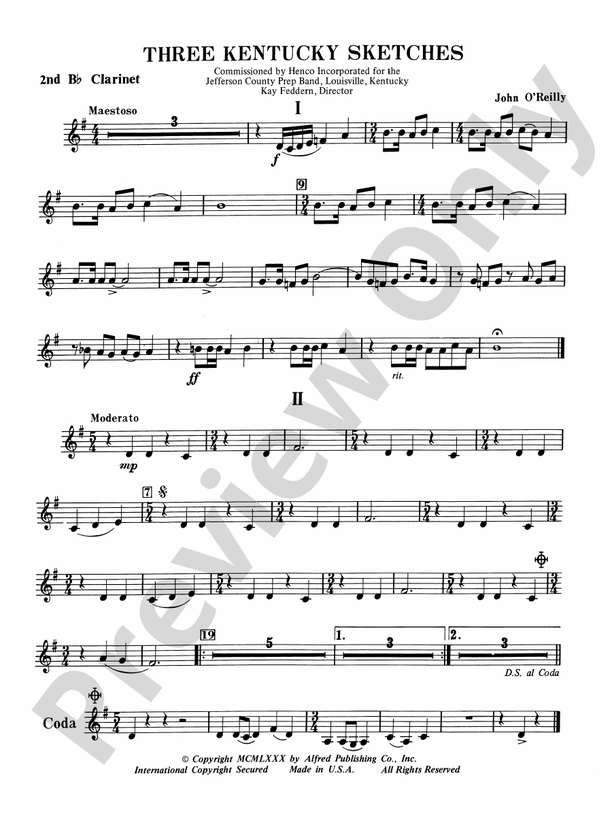 Three Kentucky Sketches 2nd Bflat 2nd Bflat Part