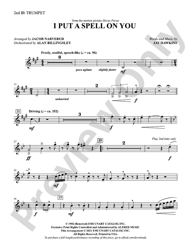 I Put a Spell On You-Bb Part Sheet music for Trumpet in b-flat (Solo)