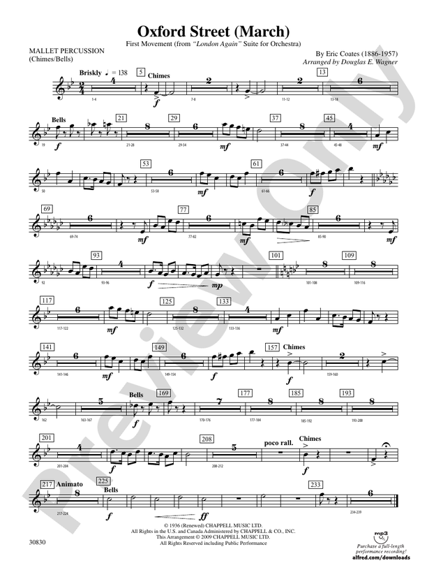 Oxford Street (March) Mallets Mallets Part Digital Sheet Music Download