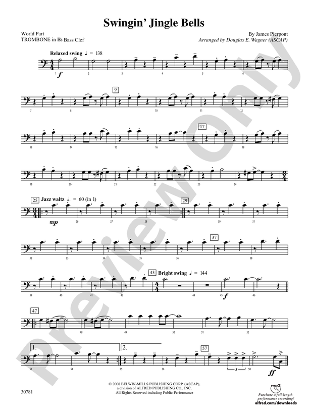 Swingin' Jingle Bells (wp) 1st Bflat Trombone B.C. (wp) 1st Bflat