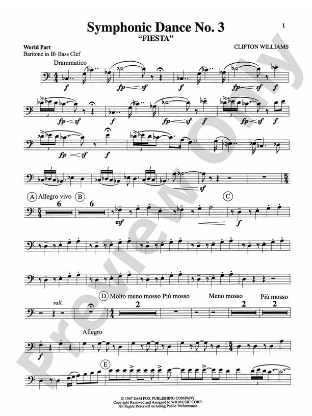Symphonic Dance No. 3 ("Fiesta") WP Bflat Baritone B.C. WP Bflat