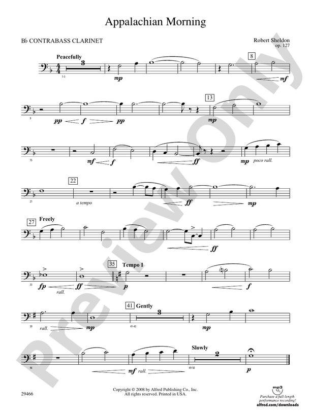 Appalachian Morning: (wp) B-flat Contrabass Clarinet
