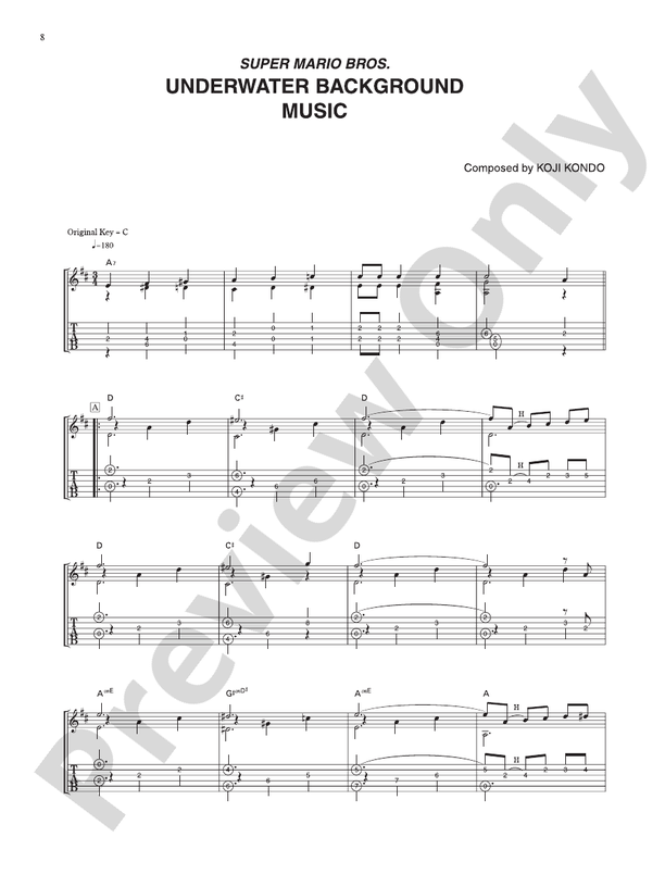Super Mario Bros. Underwater Background Music: Guitar - Digital Sheet Music  Download: Nintendo®
