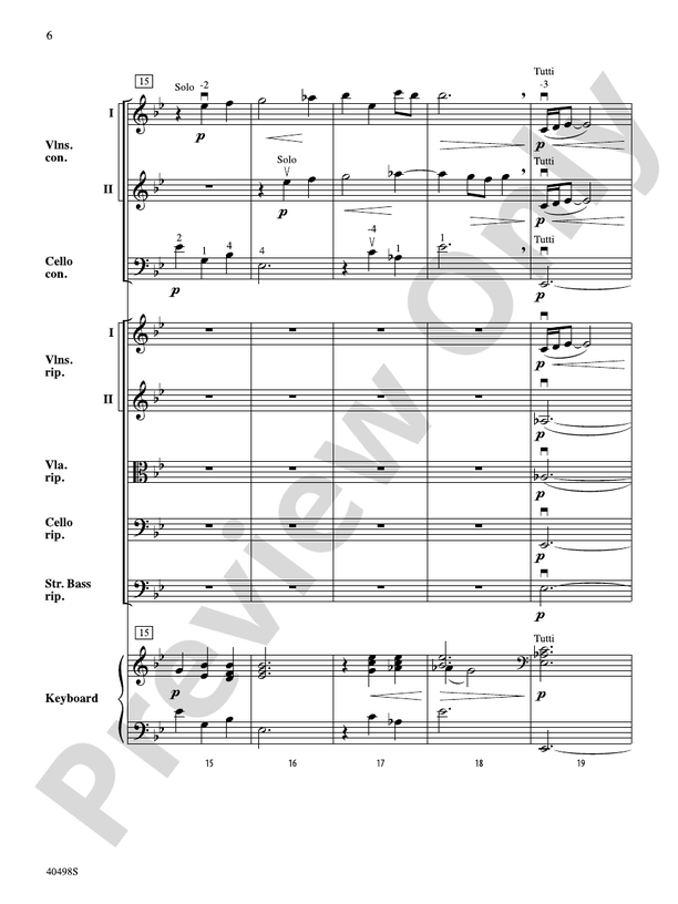 Musette from Concerto Grosso No. 6: Score