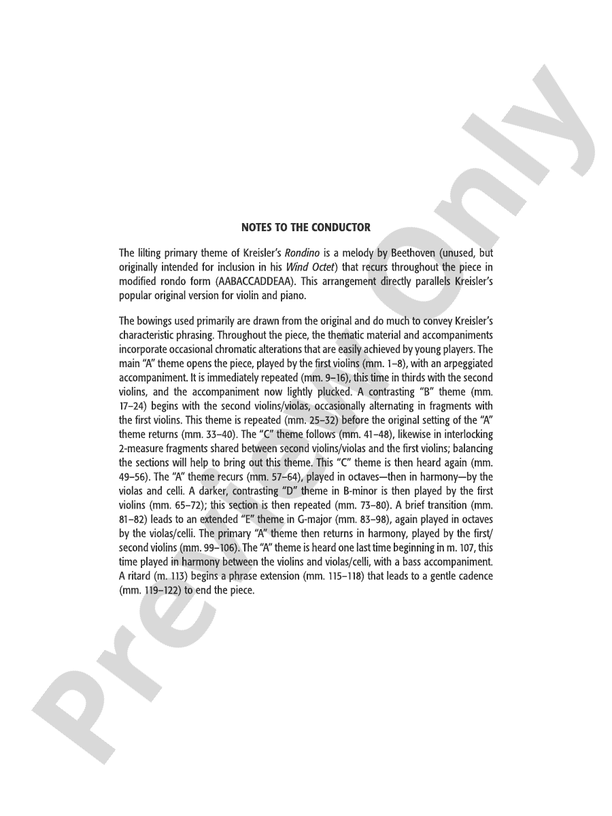 Rondino String Orchestra Conductor Score & Parts Fritz Kreisler