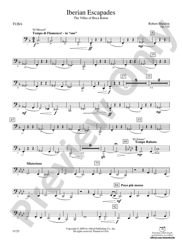 Iberian Escapades: Tuba: Tuba Part - Digital Sheet Music Download