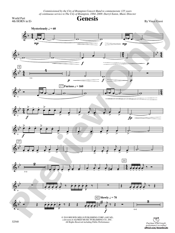 Genesis (wp) 4th Horn in Eflat (wp) 4th Horn in Eflat World Part