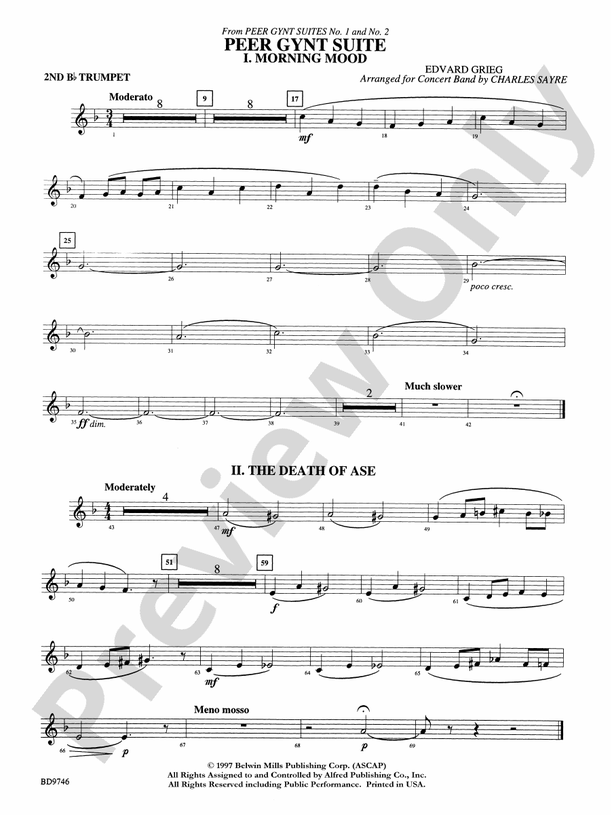 Peer Gynt Suite: 2nd B-flat Trumpet: 2nd B-flat Trumpet Part - Digital ...