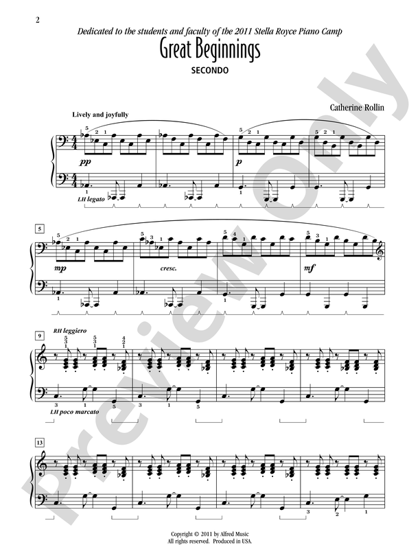 Great Beginnings - Piano Duet (1 Piano, 4 Hands)