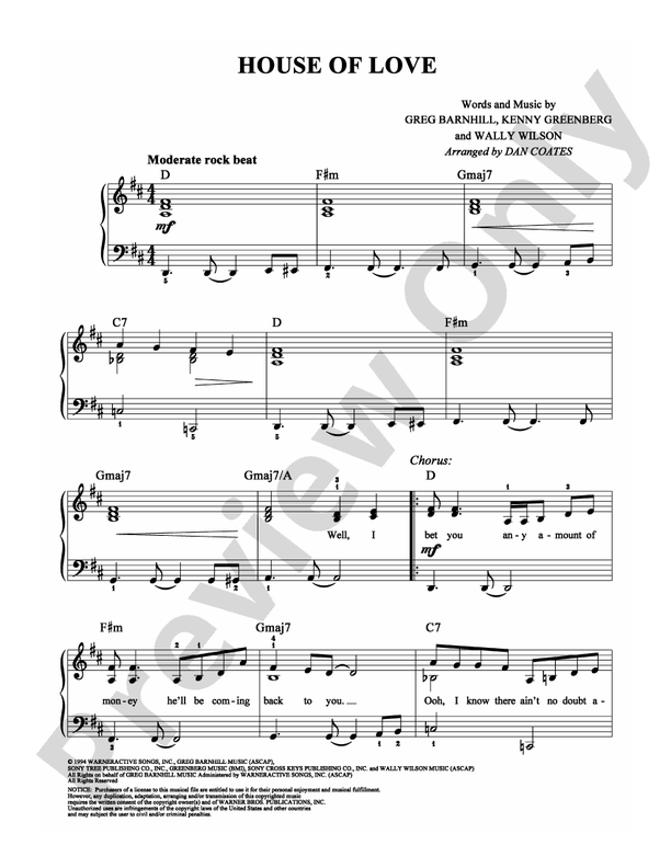 House of Love: Easy Piano: Amy Grant - Digital Sheet Music Download