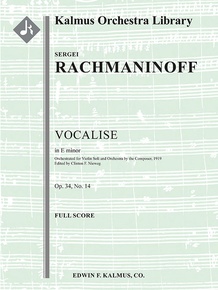 Vocalise, Op. 34, No. 14 in E minor [composer 1919's transcription]