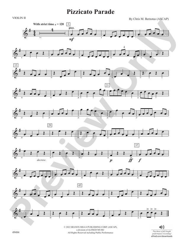 Pizzicato Parade 2nd Violin 2nd Violin Part Digital Sheet Music Download