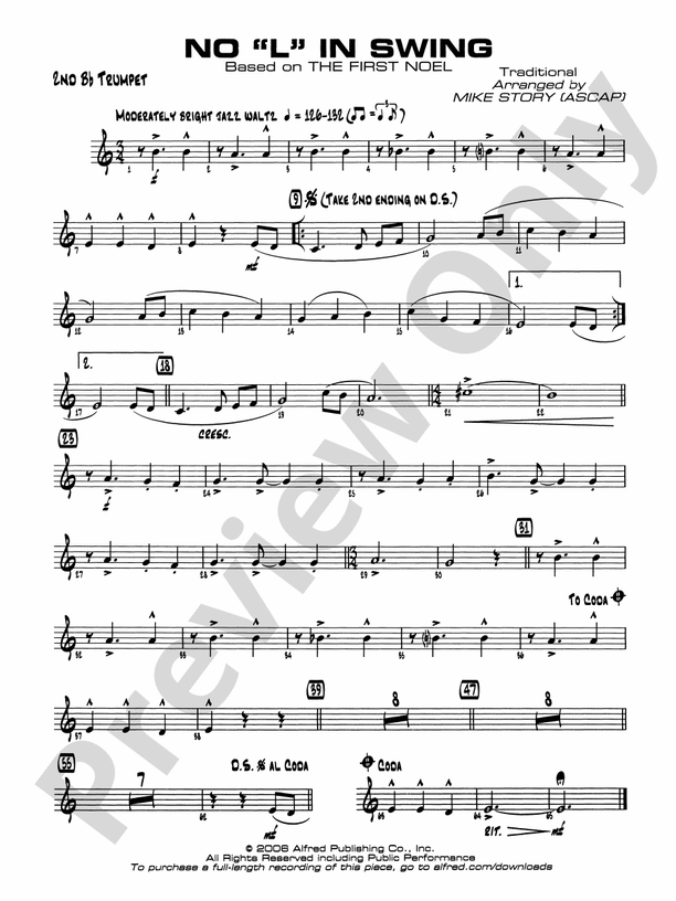 No "L" in Swing: 2nd B-flat Trumpet