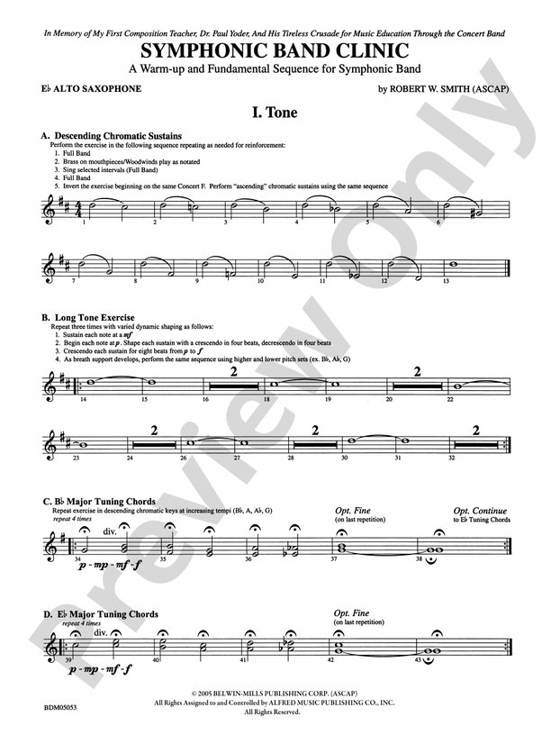 Symphonic Band Clinic Eflat Alto Saxophone Eflat Alto Saxophone