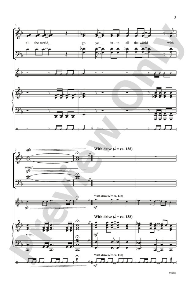 Go Ye Into All The World Satb Choral Octavo Sally K Albrecht Digital Sheet Music Download 5126
