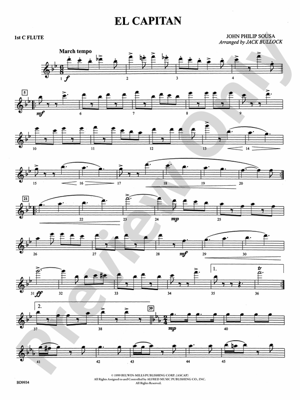 El Capitan: Flute: Flute Part - Digital Sheet Music Download