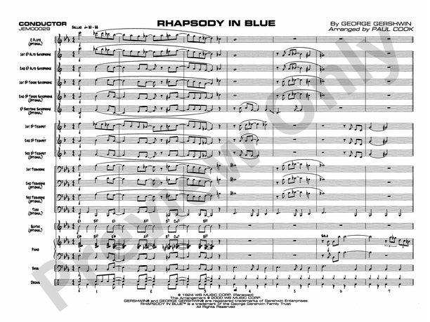 Rhapsody in Blue: Score
