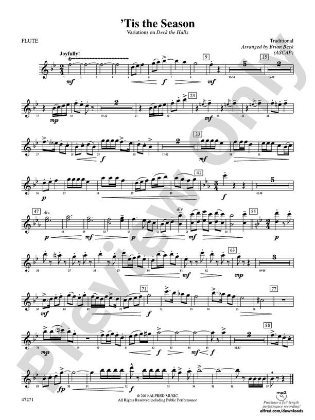 Flute様ご確認用ページです。 Tis the Season: Flute: Flute Part - Digital Sheet Music Download