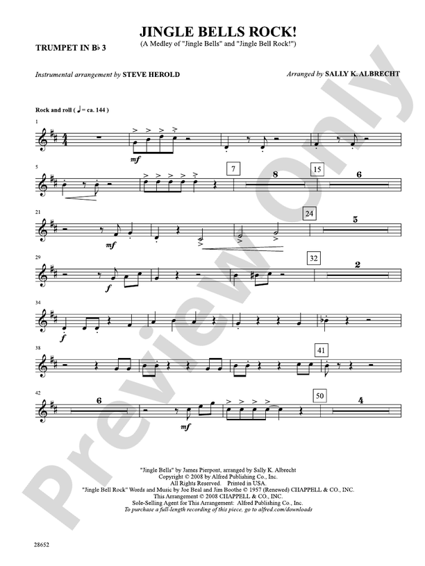 Jingle Bells Rock! (A Medley): 3rd B-flat Trumpet