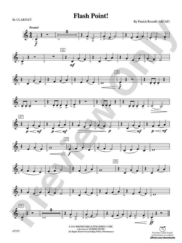 Flash Point!: 1st B-flat Clarinet
