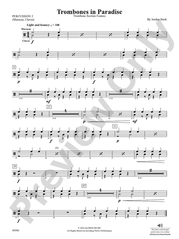 Trombones in Paradise 2nd Percussion 2nd Percussion Part Digital